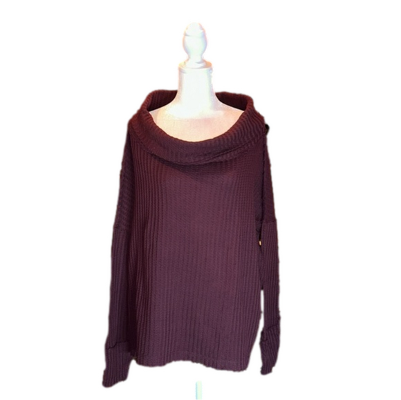 FREE PEOPLE Juicy Long Sleeve Thermal Top Shirt in “Date Night” (Maroon) Size S - Picture 3 of 12